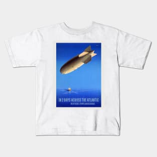 In Two Days Across the Atlantic Vintage Poster 1935 Kids T-Shirt